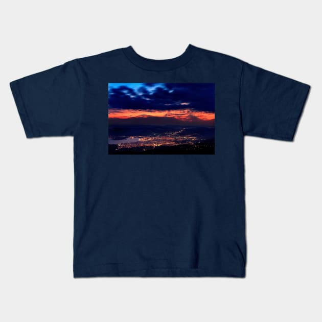 Panorama of Volos from Pelion Kids T-Shirt by Cretense72